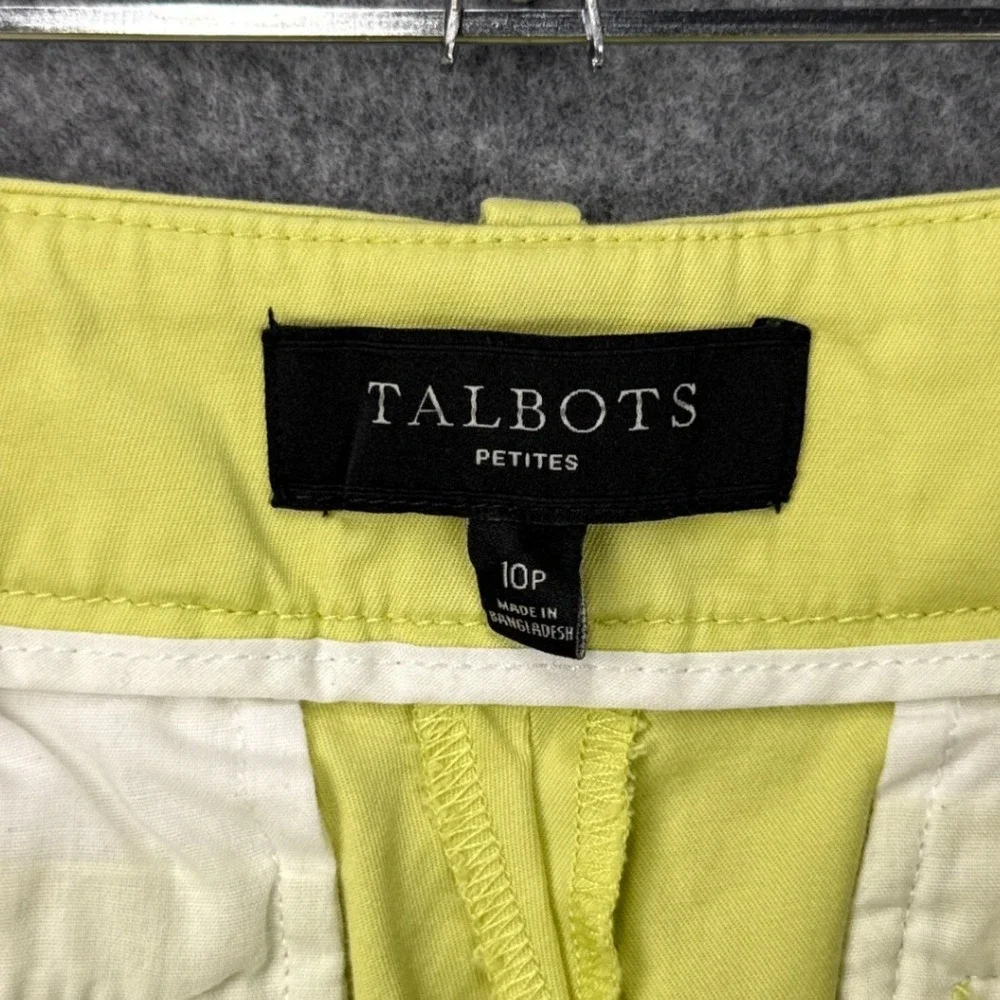 Talbots Cropped Pants 10P Yellow Stretch Cotton Chino Capri Petites
